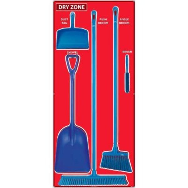 National Marker Co National Marker Dry Zone Shadow Board Combo Kit, Red/Red, 68 X 30, Aluminum - SBK126AL